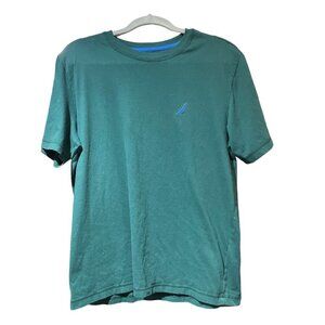 Nautica Men's Green Tee with Blue Logo Size Medium